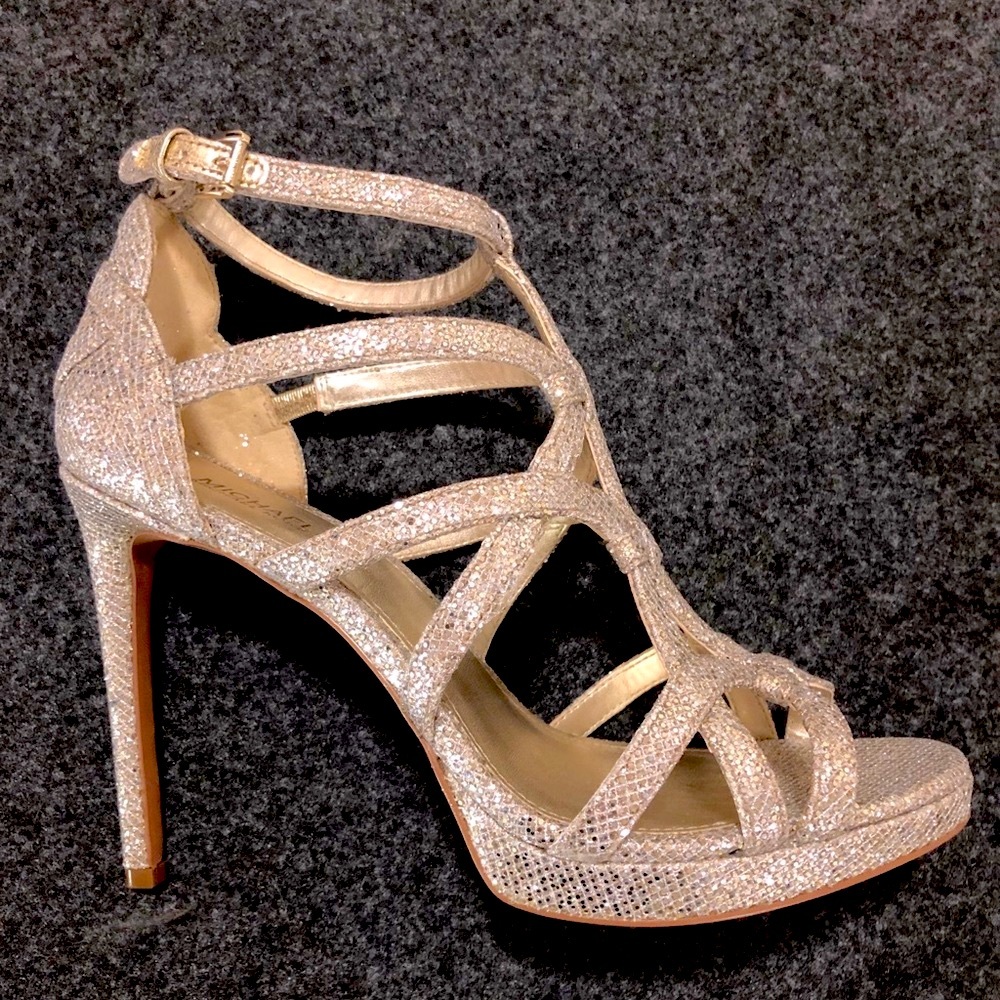 Sparkly MK Michael Kors heels silver neutral  7.5